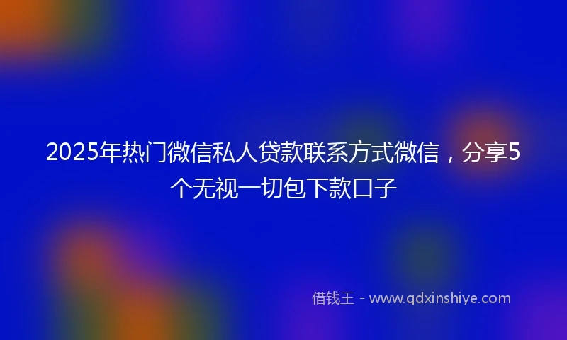 2025年热门微信私人贷款联系方式微信，分享5个无视一切包下款口子