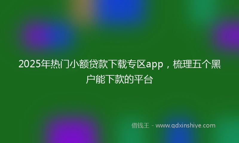 2025年热门小额贷款下载专区app，梳理五个黑户能下款的平台