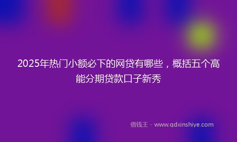 2025年热门小额必下的网贷有哪些，概括五个高能分期贷款口子新秀