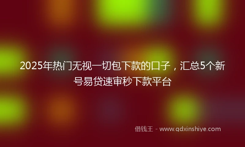 2025年热门无视一切包下款的口子，汇总5个新号易贷速审秒下款平台