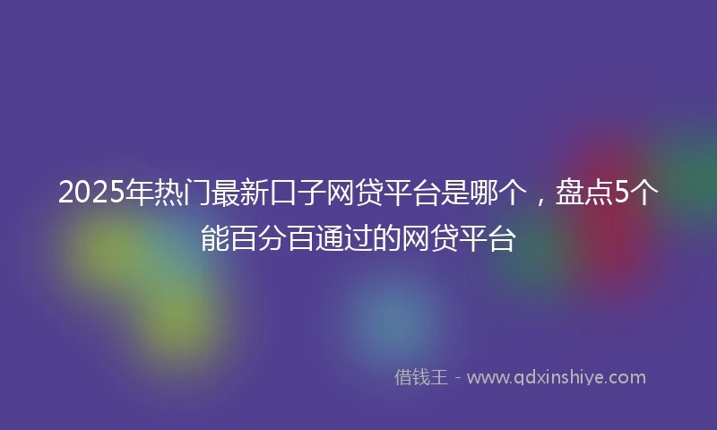 2025年热门最新口子网贷平台是哪个，盘点5个能百分百通过的网贷平台