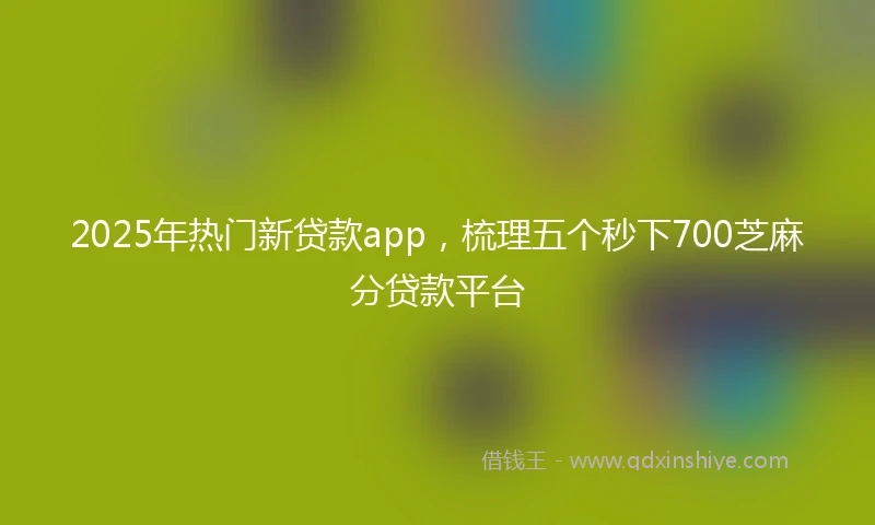 2025年热门新贷款app，梳理五个秒下700芝麻分贷款平台