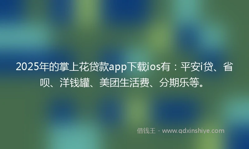 2025年的掌上花贷款app下载ios有：平安i贷、省呗、洋钱罐、美团生活费、分期乐等。