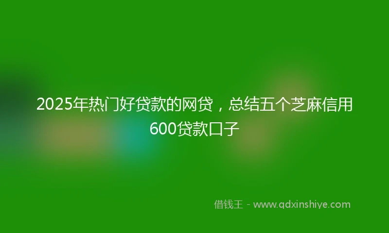 2025年热门好贷款的网贷，总结五个芝麻信用600贷款口子