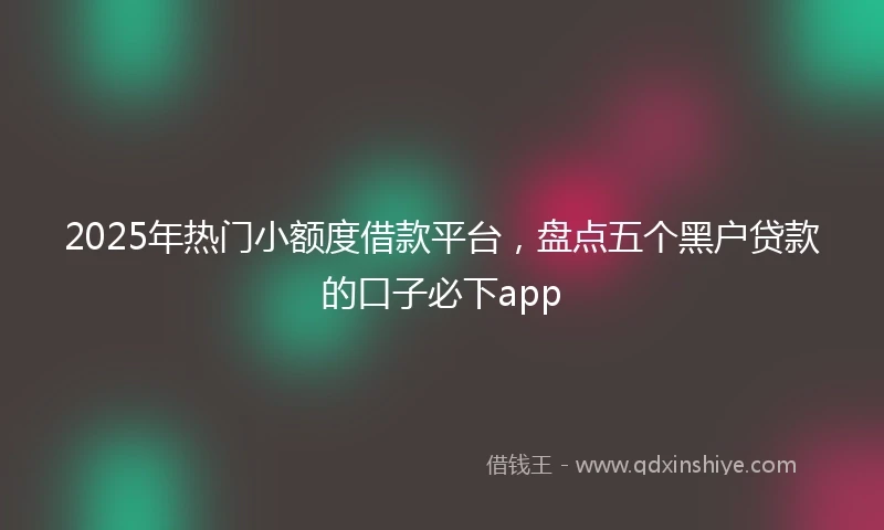 2025年热门小额度借款平台，盘点五个黑户贷款的口子必下app