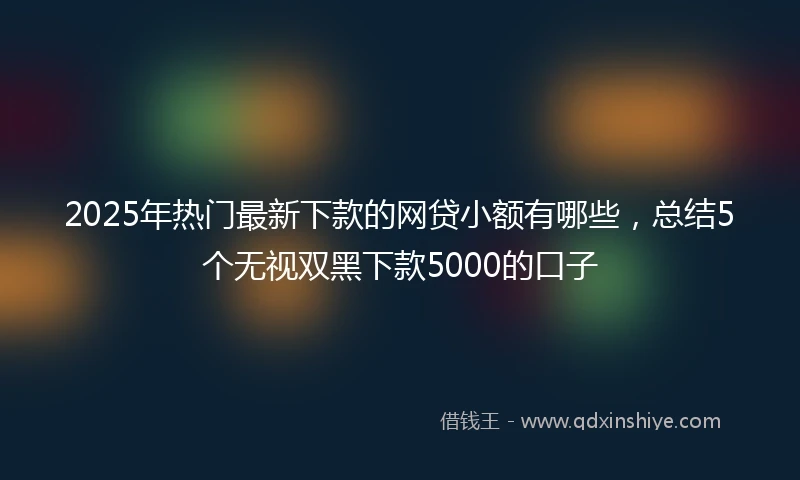 2025年热门最新下款的网贷小额有哪些，总结5个无视双黑下款5000的口子