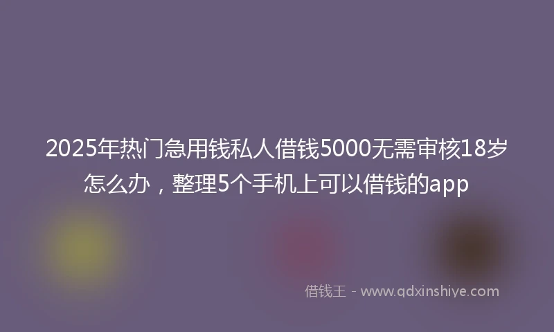 2025年热门急用钱私人借钱5000无需审核18岁怎么办，整理5个手机上可以借钱的app