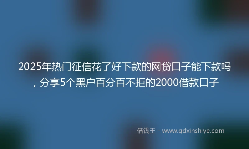 2025年热门征信花了好下款的网贷口子能下款吗，分享5个黑户百分百不拒的2000借款口子