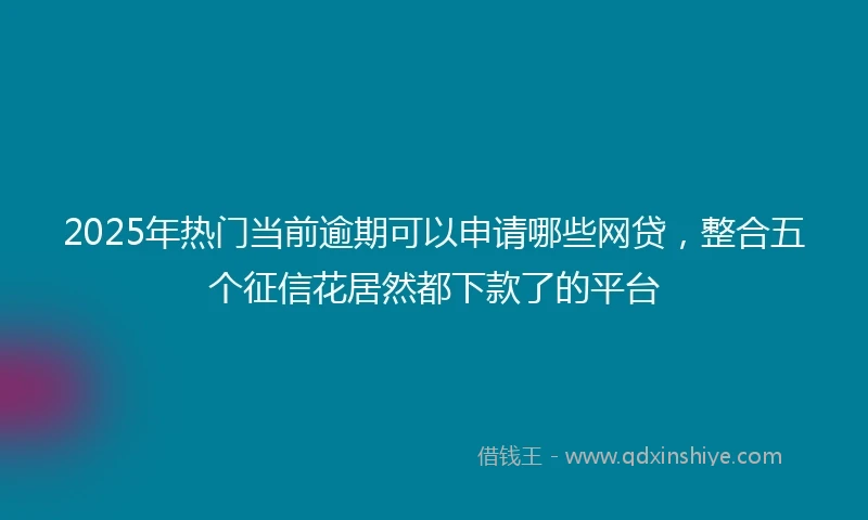 2025年热门当前逾期可以申请哪些网贷，整合五个征信花居然都下款了的平台