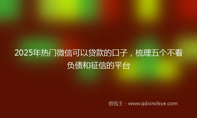 2025年热门微信可以贷款的口子，梳理五个不看负债和征信的平台