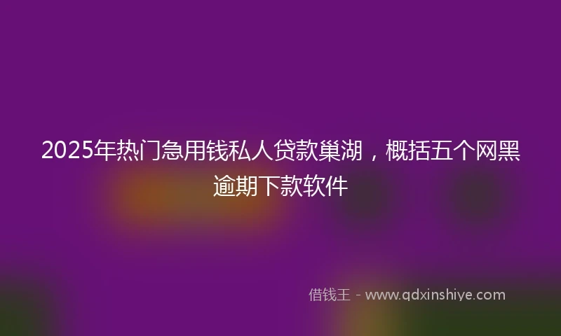 2025年热门急用钱私人贷款巢湖，概括五个网黑逾期下款软件