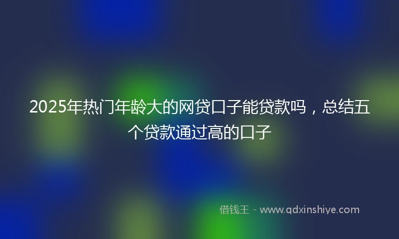 2025年热门年龄大的网贷口子能贷款吗，总结五个贷款通过高的口子