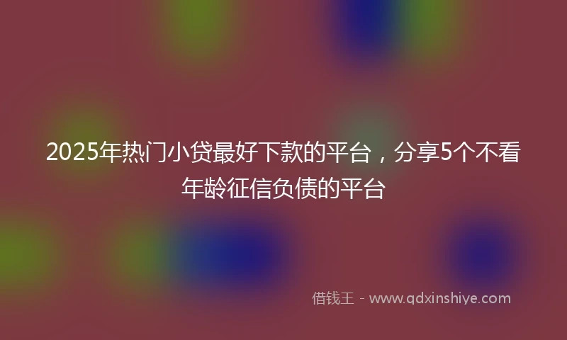 2025年热门小贷最好下款的平台，分享5个不看年龄征信负债的平台