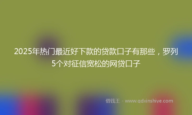 2025年热门最近好下款的贷款口子有那些，罗列5个对征信宽松的网贷口子