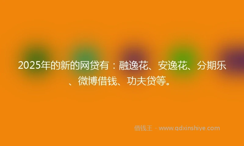 2025年的新的网贷有：融逸花、安逸花、分期乐、微博借钱、功夫贷等。