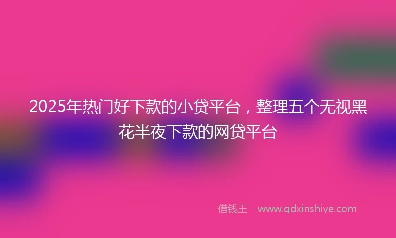 2025年热门好下款的小贷平台，整理五个无视黑花半夜下款的网贷平台
