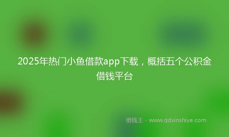 2025年热门小鱼借款app下载，概括五个公积金借钱平台