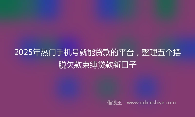 2025年热门手机号就能贷款的平台，整理五个摆脱欠款束缚贷款新口子