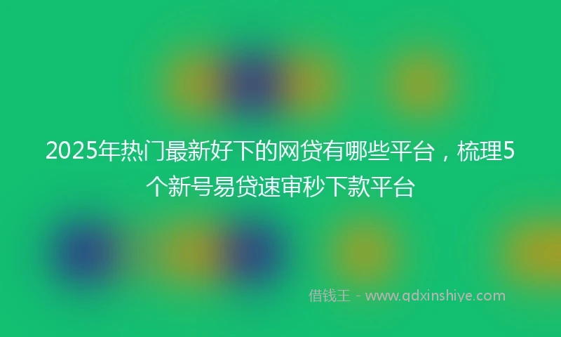 2025年热门最新好下的网贷有哪些平台，梳理5个新号易贷速审秒下款平台