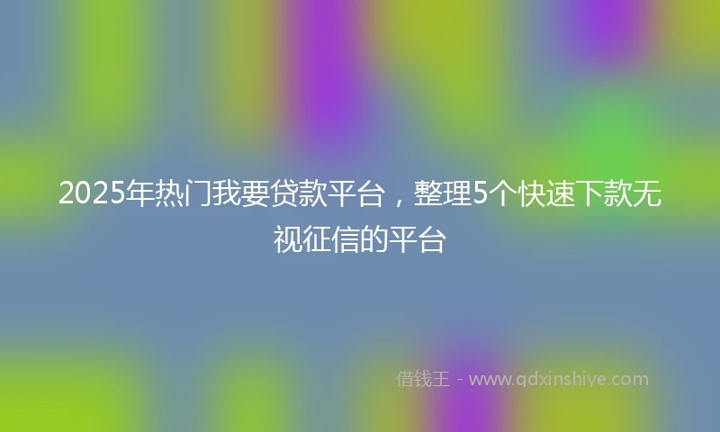 2025年热门我要贷款平台，整理5个快速下款无视征信的平台