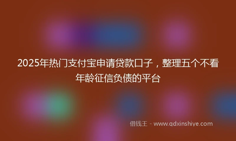 2025年热门支付宝申请贷款口子，整理五个不看年龄征信负债的平台