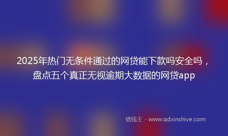 2025年热门无条件通过的网贷能下款吗安全吗，盘点五个真正无视逾期大数据的网贷app