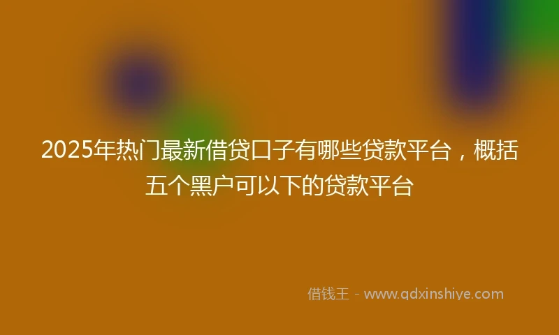 2025年热门最新借贷口子有哪些贷款平台，概括五个黑户可以下的贷款平台
