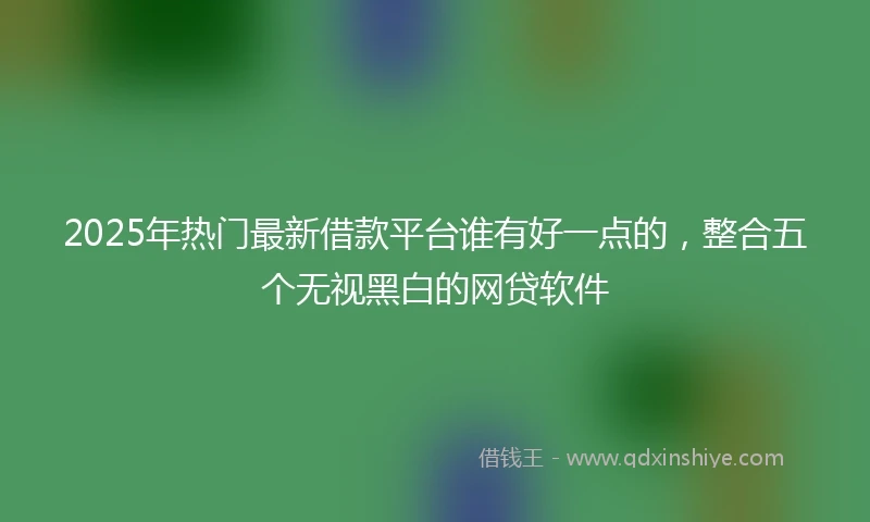 2025年热门最新借款平台谁有好一点的，整合五个无视黑白的网贷软件
