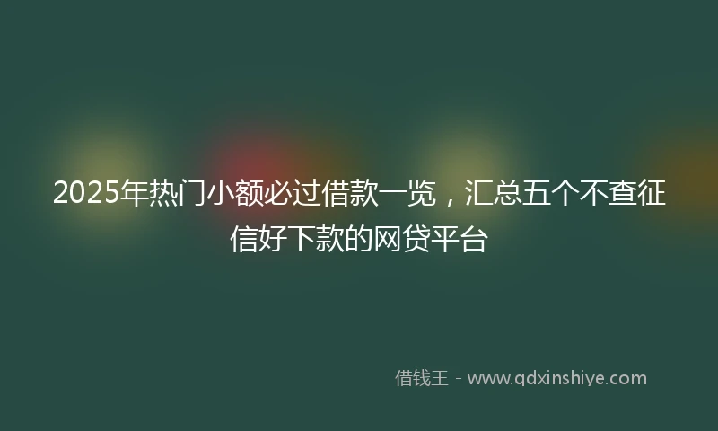2025年热门小额必过借款一览，汇总五个不查征信好下款的网贷平台