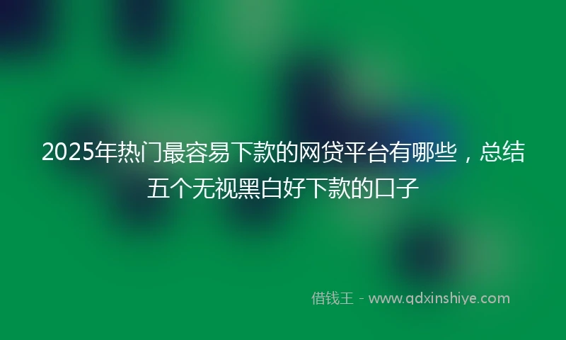 2025年热门最容易下款的网贷平台有哪些，总结五个无视黑白好下款的口子