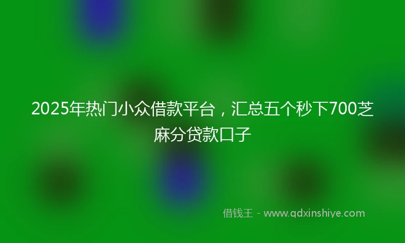 2025年热门小众借款平台，汇总五个秒下700芝麻分贷款口子