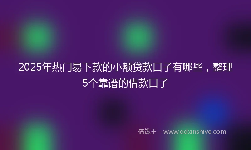 2025年热门易下款的小额贷款口子有哪些，整理5个靠谱的借款口子