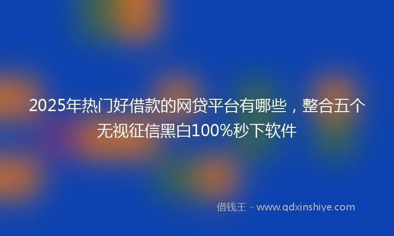 2025年热门好借款的网贷平台有哪些，整合五个无视征信黑白100%秒下软件