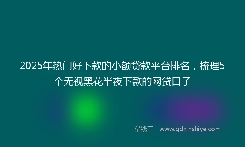 2025年热门好下款的小额贷款平台排名，梳理5个无视黑花半夜下款的网贷口子