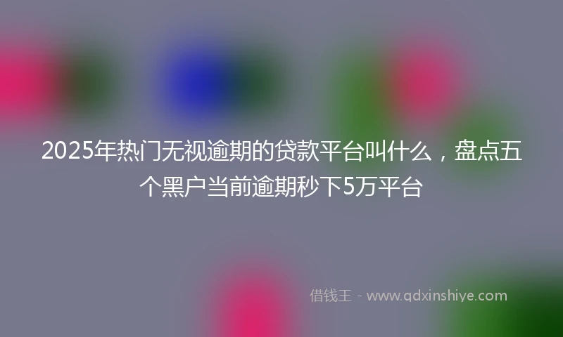 2025年热门无视逾期的贷款平台叫什么，盘点五个黑户当前逾期秒下5万平台