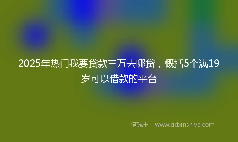 2025年热门我要贷款三万去哪贷，概括5个满19岁可以借款的平台