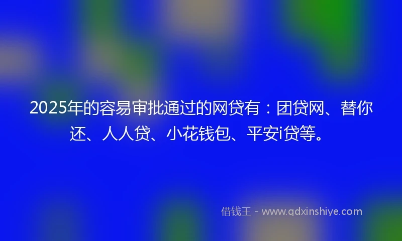 2025年的容易审批通过的网贷有：团贷网、替你还、人人贷、小花钱包、平安i贷等。