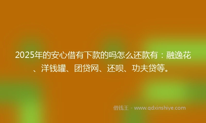 2025年的安心借有下款的吗怎么还款有：融逸花、洋钱罐、团贷网、还呗、功夫贷等。