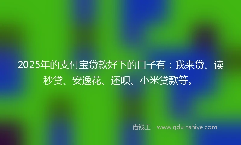 2025年的支付宝贷款好下的口子有：我来贷、读秒贷、安逸花、还呗、小米贷款等。