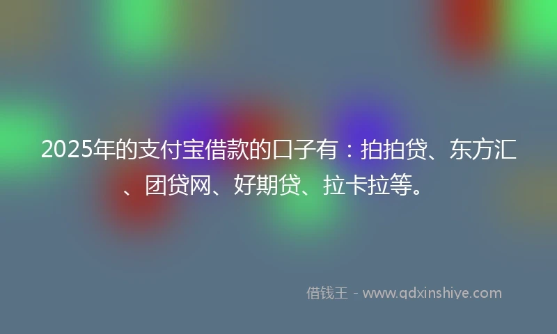 2025年的支付宝借款的口子有：拍拍贷、东方汇、团贷网、好期贷、拉卡拉等。