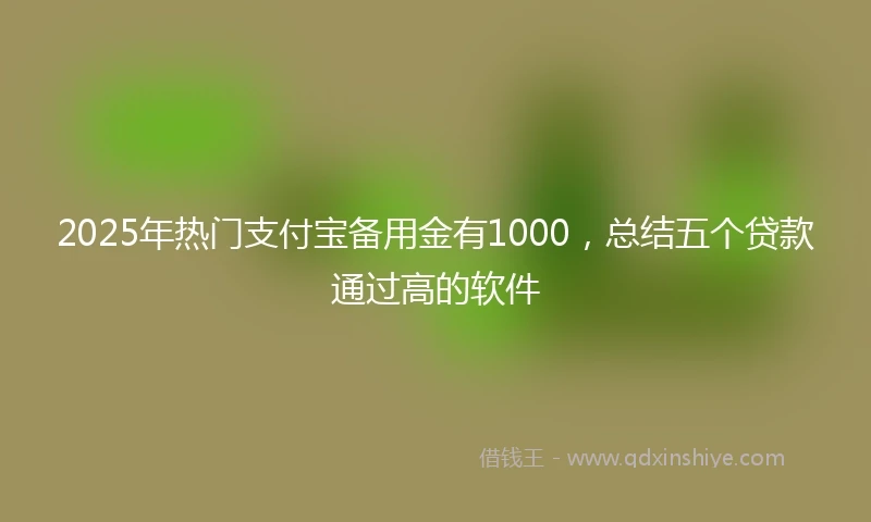 2025年热门支付宝备用金有1000，总结五个贷款通过高的软件