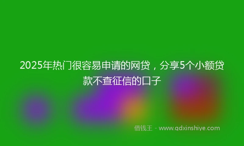 2025年热门很容易申请的网贷，分享5个小额贷款不查征信的口子