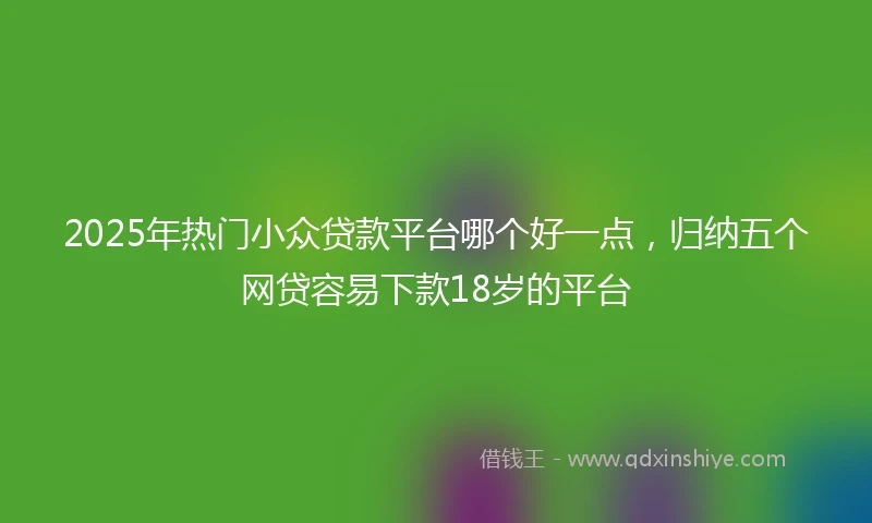 2025年热门小众贷款平台哪个好一点，归纳五个网贷容易下款18岁的平台