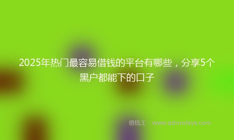 2025年热门最容易借钱的平台有哪些，分享5个黑户都能下的口子