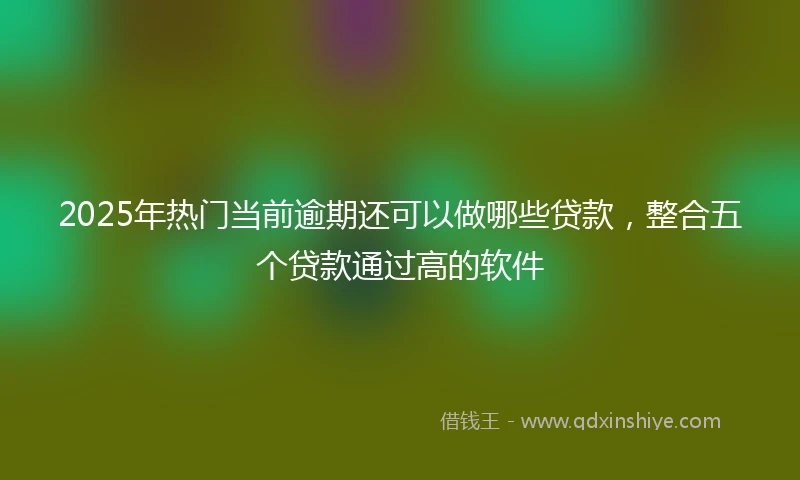 2025年热门当前逾期还可以做哪些贷款，整合五个贷款通过高的软件