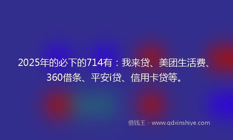 2025年的必下的714有：我来贷、美团生活费、360借条、平安i贷、信用卡贷等。