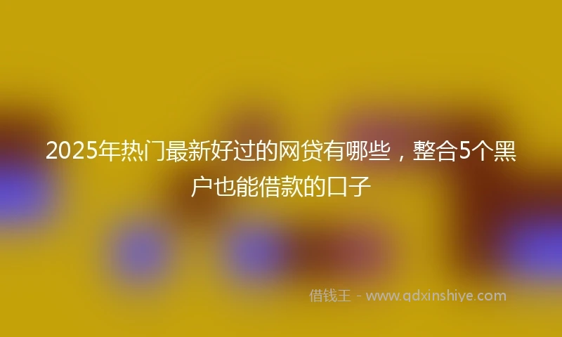 2025年热门最新好过的网贷有哪些，整合5个黑户也能借款的口子