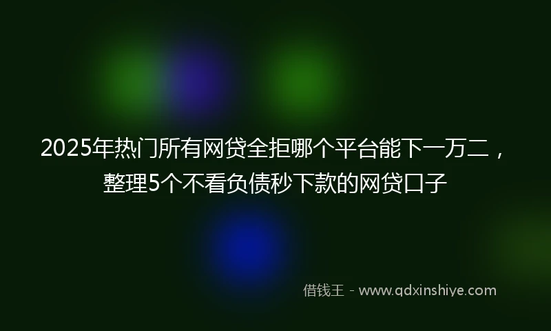2025年热门所有网贷全拒哪个平台能下一万二，整理5个不看负债秒下款的网贷口子