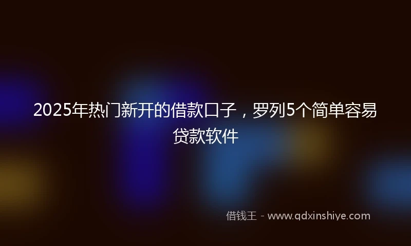 2025年热门新开的借款口子，罗列5个简单容易贷款软件