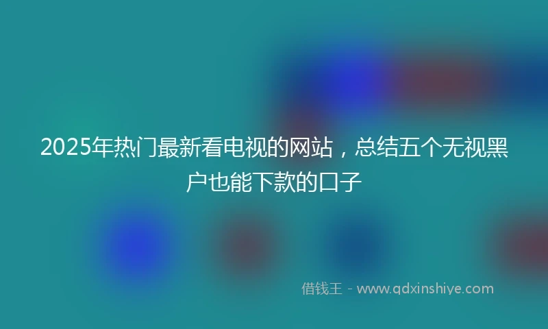 2025年热门最新看电视的网站，总结五个无视黑户也能下款的口子